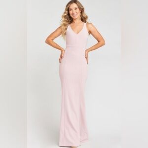 Show Me Your Mumu Morgan Maxi Trumpet Dress in Vintage Rose